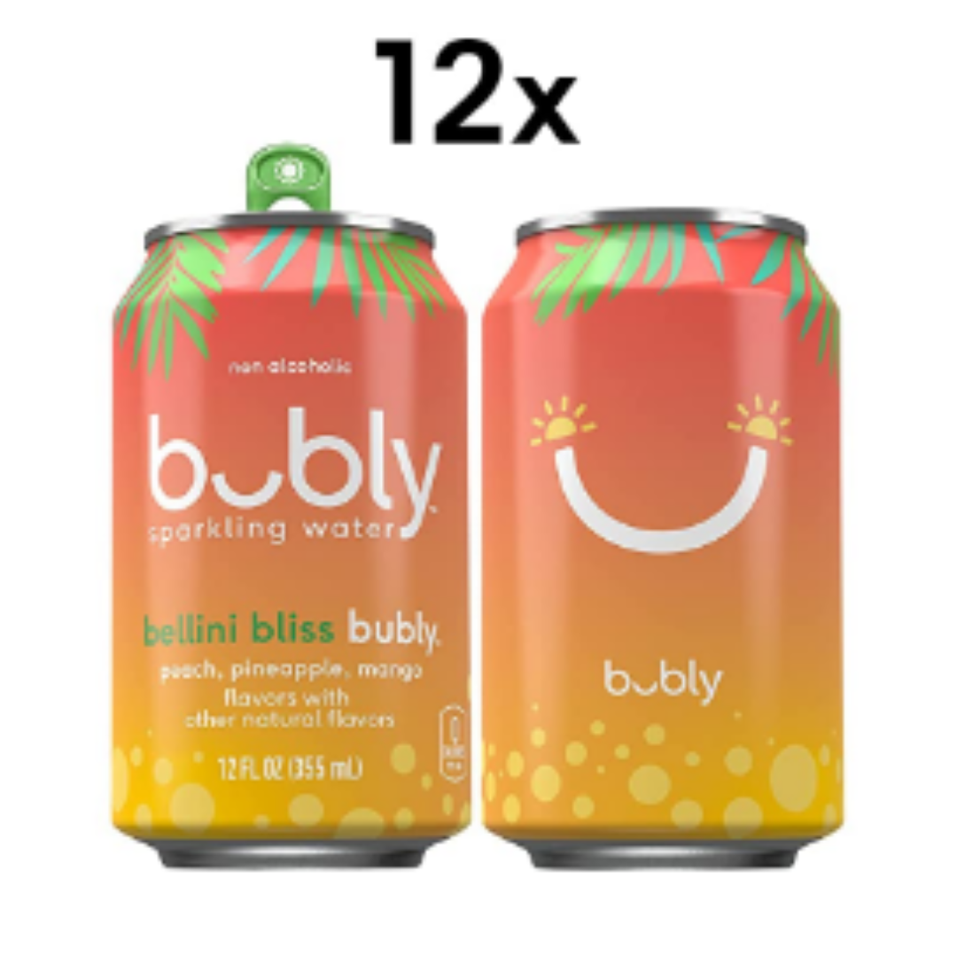Bubly Bounce Sparkling Water, Love you a Brunch Variety Pack, 12 Ounce - Pack of 18