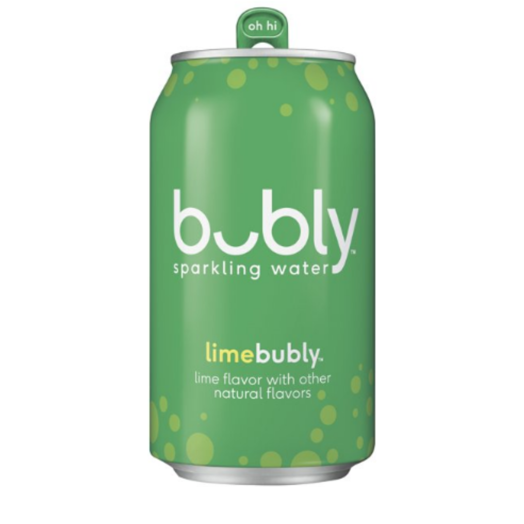 Bubly Bounce Sparkling Water, Lime Yours Variety, 12 Ounce - Pack of 18