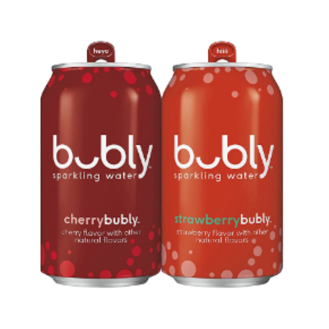 Bubly Bounce Sparkling Water, Fizzy Sampler Variety Pack, 12 Ounce - Pack of 18