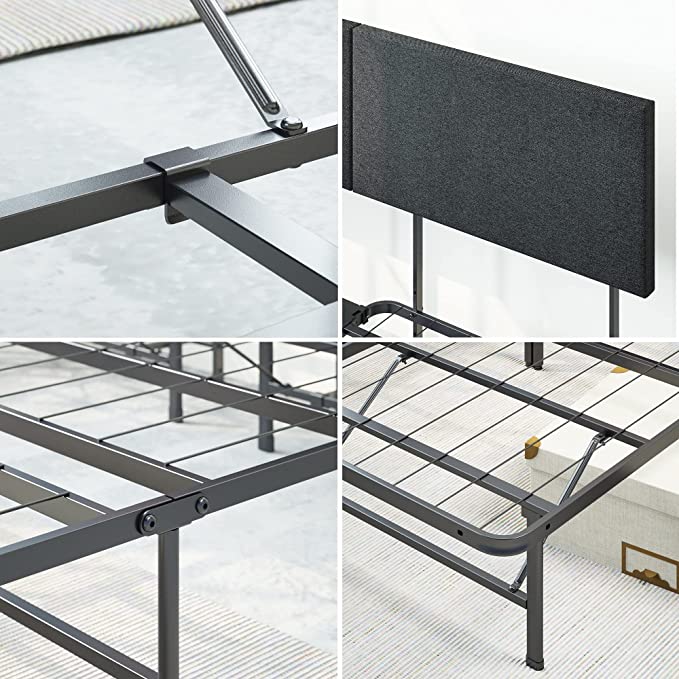 ZINUS SmartBase Mattress Foundation with Upholstered Headboard 42" Metal Platform Bed Frame, King