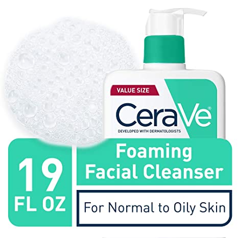 CeraVe Foaming Facial Cleanser  Makeup Remover and Daily Face Wash for Oily Skin  Paraben & Fragrance Free - 19 Fl Oz