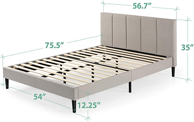 ZINUS Maddon 35" Upholstered Platform Bed Frame - Beige, Full