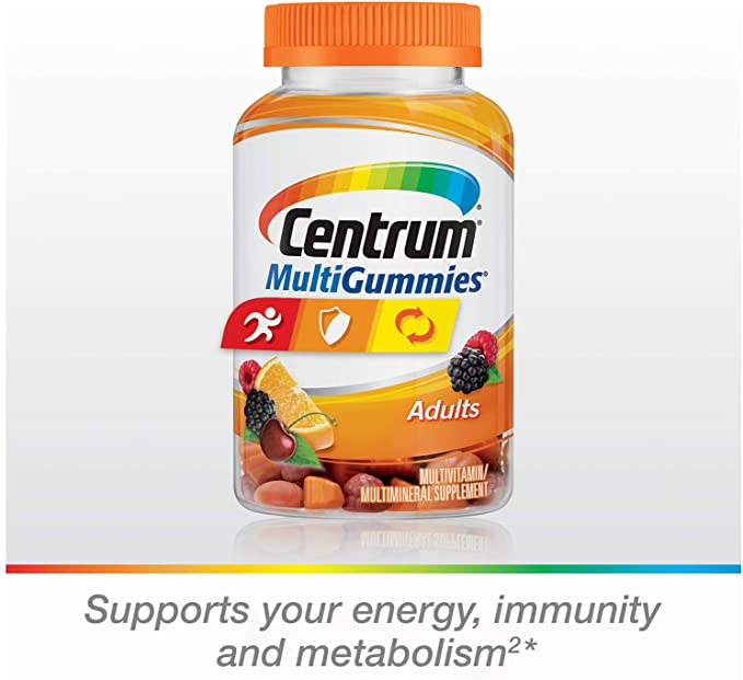 Centrum MultiGummies Gummy Multivitamin for Adults, with Vitamins D, B and E, Assorted Flavor, Fruit, 150 Count