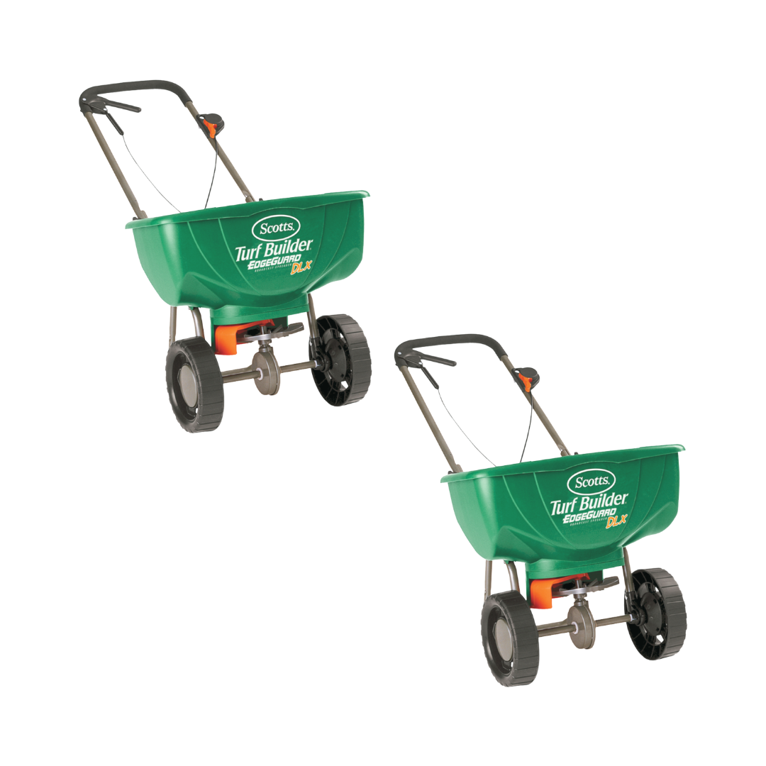 Scotts Turf Builder EdgeGuard DLX Broadcast Spreader - Holds up to 15,000 sq. ft. of Scotts lawn product