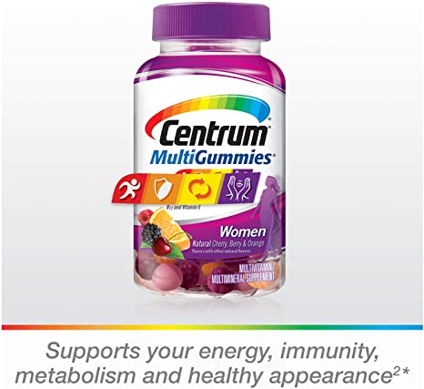 Centrum MultiGummies Gummy Multivitamin for Women, Multimineral Supplement with Vitamin D3, B Vitamins and Antioxidants, Flavor - Orange, 70 Count