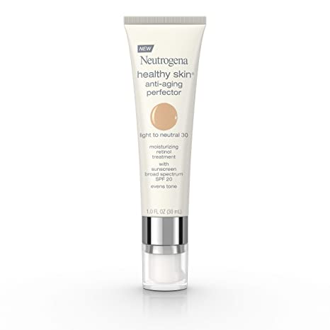 Neutrogena Healthy Skin Anti-Aging Perfector Tinted Facial Moisturizer and Retinol Treatment, Broad Spectrum SPF 20 Sunscreen with Titanium Dioxide