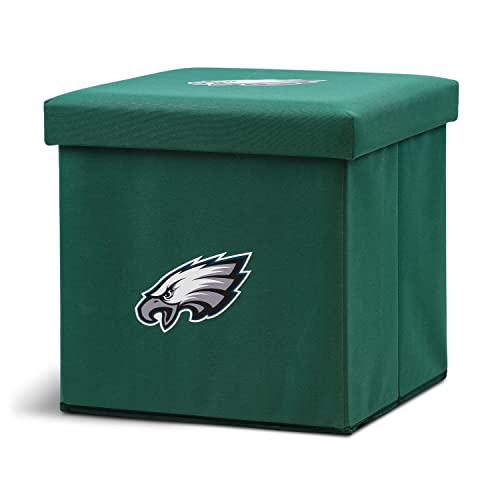 Franklin Sports NFL Team Storage Ottoman + Container - Folding Organizer Bin - NFL Office, Bedroom + Living Room Décor - 14" x 14