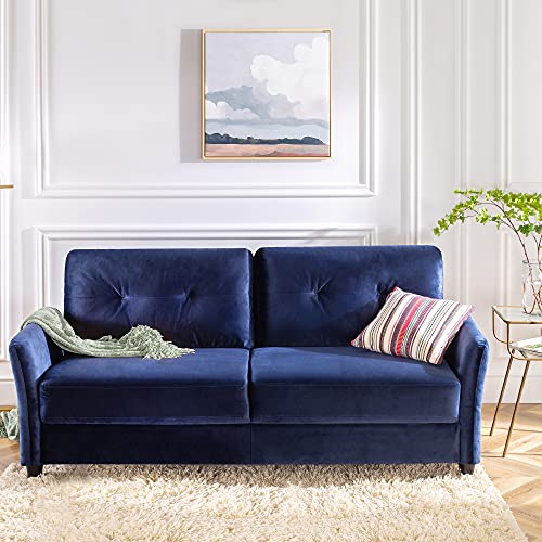 ZINUS Ricardo Velvet Sofa Couch / Easy, Tool-Free Assembly, Navy Velvet