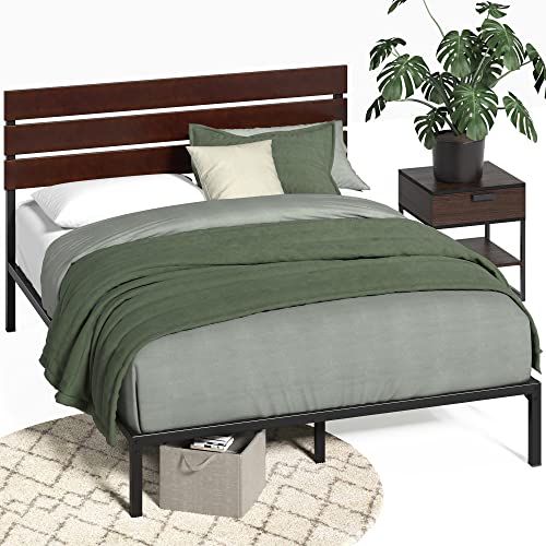 Zinus Figari Bamboo and Metal Platform Bed Frame/Mattress Foundation with Sturdy Metal Slats/No Box Spring Needed/Sustainable Bamboo Headboard, Slatted Headboard, Full