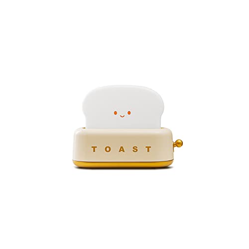 Toaster Lamp Night Lights for Desk Decoration, Cute Toast Bread Shape Light with Smiley Face, for Bedroom Living Room Birthday Child Gift (Yellow)