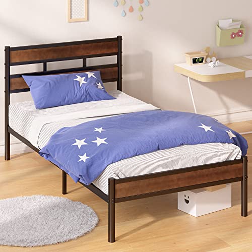 ZINUS Roman Bamboo and Metal Platform Bed Frame / No Box Spring Needed / Easy Assembly, Twin