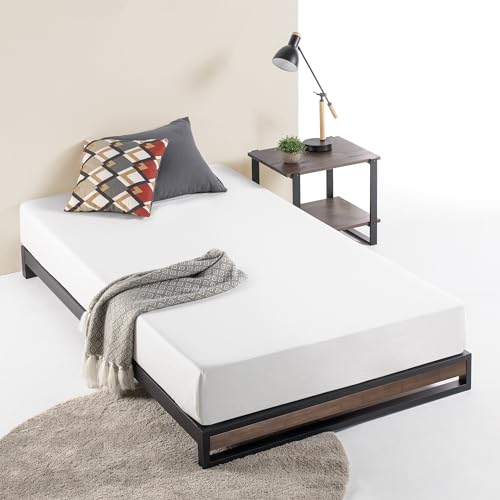 ZINUS GOOD DESIGN Award Winner Suzanne 6 Inch Bamboo and Metal Platforma Bed Frame / No Box Spring Needed / Wood Slat Support, Grey Wash, Twin