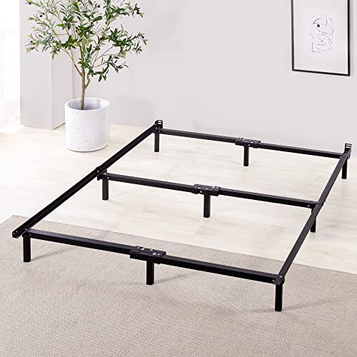 ZINUS Compack Metal Bed Frame, 7 Inch Support for Box Spring and Mattress Set, Black, Queen