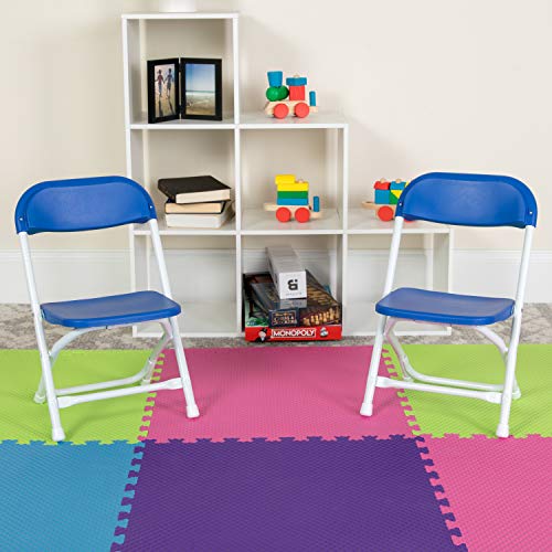 Flash Furniture Timmy 10 Pack Kids Blue Plastic Folding Chair