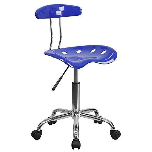 Flash Furniture Vibrant Nautical Blue and Chrome Swivel Task Office Chair with Tractor Seat