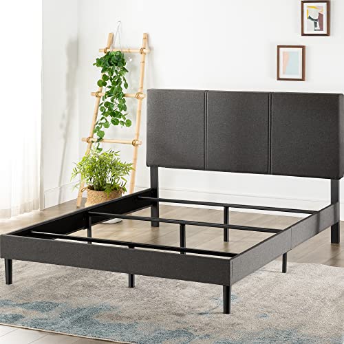 ZINUS Cambril Upholstered Bed Frame / Durable Steel Support / Bed Frame for Box Spring & Mattress / Easy Assembly, King