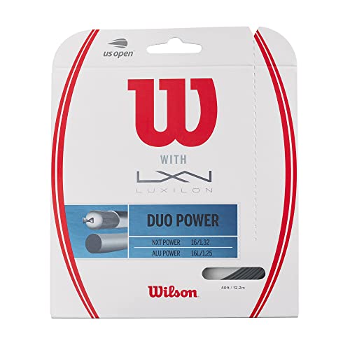 Wilson Duo Power Tennis String - Set, Grey, 16 G