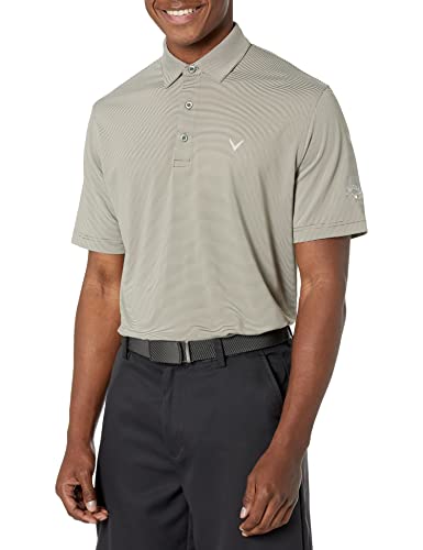 Callaway Men's Pro Spin Fine Line Short Sleeve Golf Shirt (Size X-Small-4X Big & Tall), Black Lichen, Medium