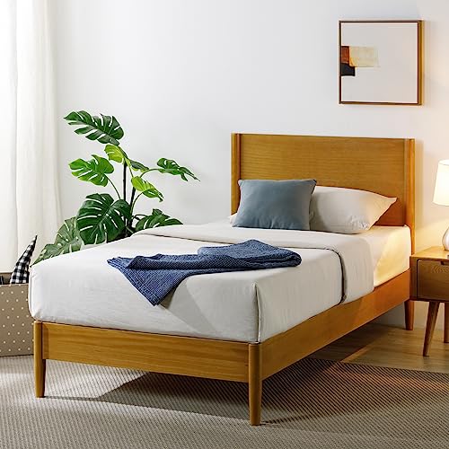 ZINUS Allen Mid Century Wood Platform Bed Frame, Solid Wood Foundation, Wood Slat Support, No Box Spring Needed, Easy Assembly, Twin