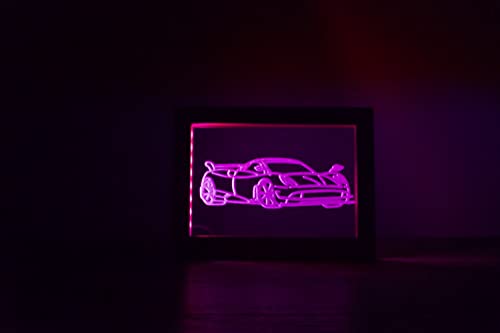 Cool LED Race Car Night Light Illusion Acrylic RGB Luxury Sports Car Lamp with Remote, Nice Decor Best Gift for Holiday and Car Enthusiast's.