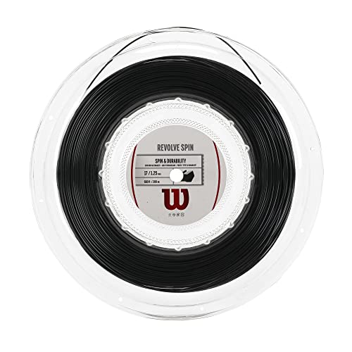 Wilson Revolve Spin 17 Tennis String - 200m Reel, Black