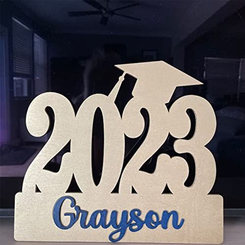 Personalized Name 2023 or 2024 Graduation Cap Wood Sign, Deluxe Grad Sign Custom Grad Party Backdrop Decor High School College Senior Pictures (Style 2)