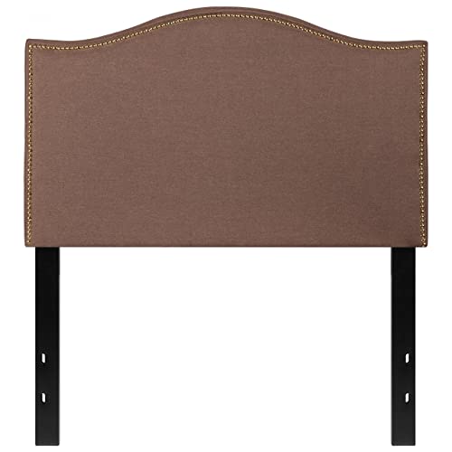 Flash Furniture Lexington Upholstered Twin Size Headboard with Accent Nail Trim in Camel Fabric