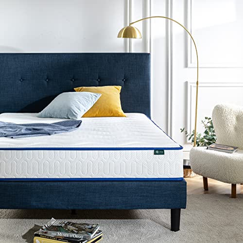 ZINUS 10 Inch Essential Innerspring Mattress / Medium Firm Feel / CertiPUR-US Certified / Mattress-in-a-Box, Queen , Blue