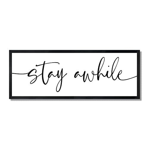 Stay awhile living room wood sign entryway sign wall decor family room guest bedroom