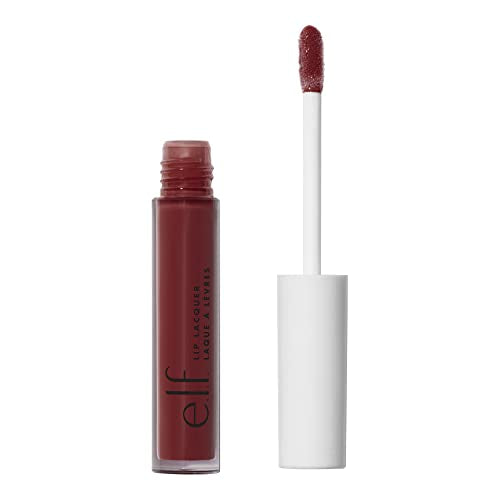 e.l.f. Lip Lacquer, Nourishing, Non-Sticky Ultra-Shine Lip Gloss With Sheer Color, Infused With Vitamins A & E, Vegan & Cruelty-Free, Black Cherry