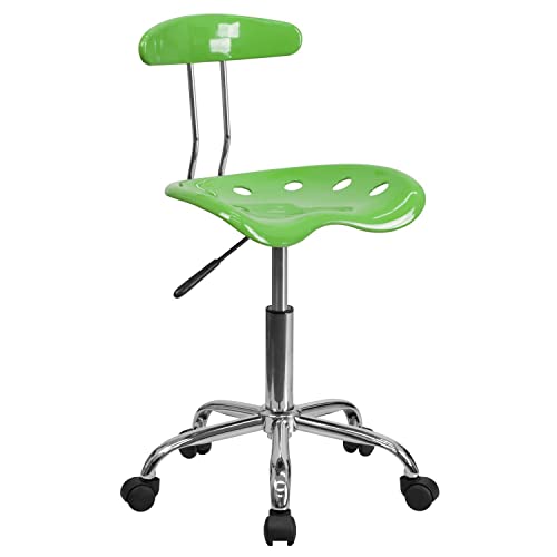 Flash Furniture Vibrant Spicy Lime and Chrome Swivel Task Office Chair with Tractor Seat