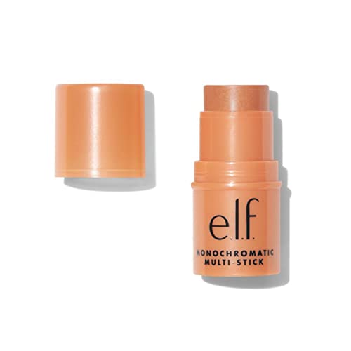 e.l.f. Monochromatic Multi Stick, Luxuriously Creamy & Blendable Color, For Eyes, Lips & Cheeks, Glowing Mango, 0.155 Oz (4.4g)