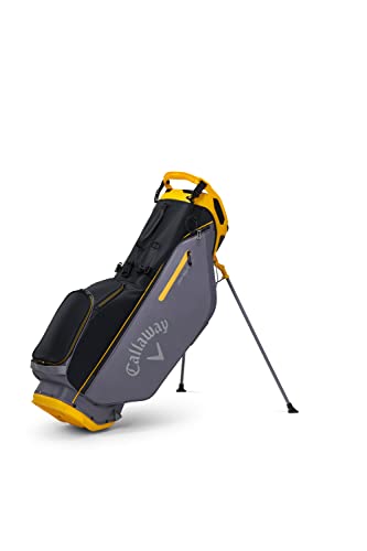 Callaway Golf 2022 Fairway Plus Stand Bag, Double Strap, Black/Charcoal/Gold Color