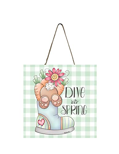 Dive into Spring Wood Mini Sign 5" x 5"