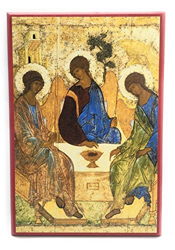 Wooden Greek Orthodox Christian Icon Holy Trinity (Andrei Rublev) (13" x 19")