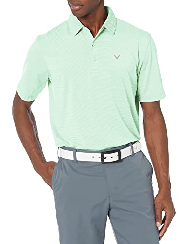 Callaway Men's Pro Spin Fine Line Short Sleeve Golf Shirt (Size X-Small-4X Big & Tall), Summer Green, X Large