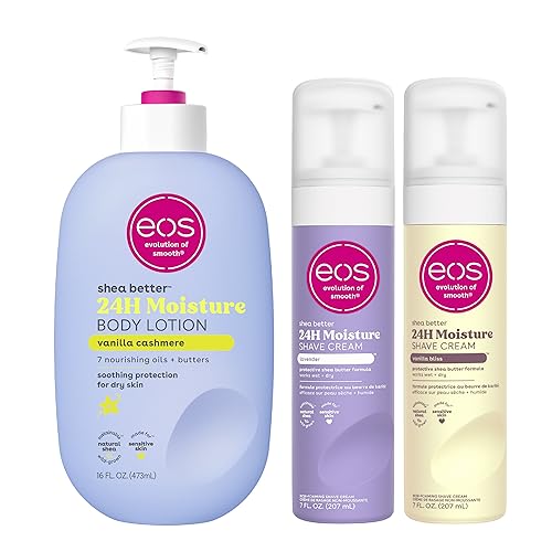 eos Creamy Body Care Set- Vanilla Body + Shave, & Lavender Shave, 3-Pack
