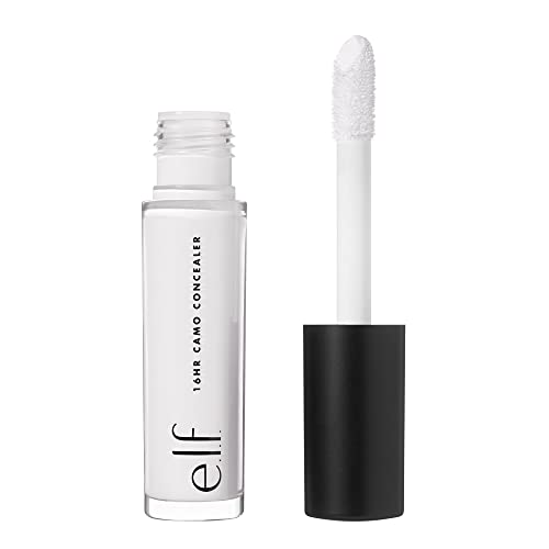 e.l.f. 16HR Camo Concealer, Full Coverage, Highly Pigmented Concealer With Matte Finish, Crease-proof, Vegan & Cruelty-Free, White, 0.203 Fl Oz