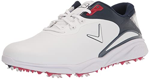 Callaway Men's Coronado V3 Golf Shoe, White/Blue/Red, 10.5