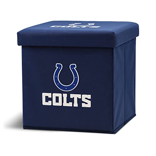 Franklin Sports NFL Indianapolis Colts Storage Ottoman with Detachable Lid 14 x 14 x 14 - Inch