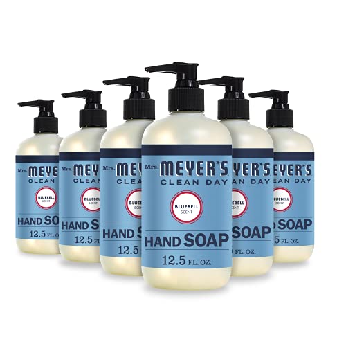 Mrs. Meyer's Clean Day Hand Soap, Bluebell, Made with Essential Oils, 12.5 oz - Pack of 6