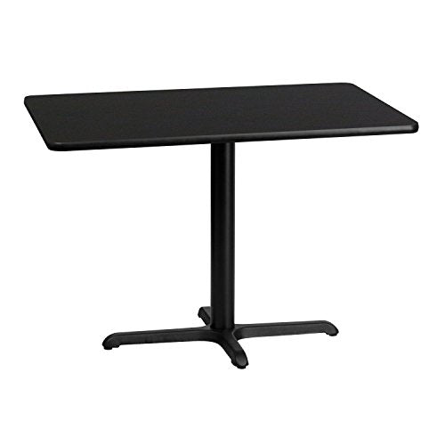 Flash Furniture 30'' x 42'' Rectangular Black Laminate Table Top with 23.5'' x 29.5'' Table Height Base