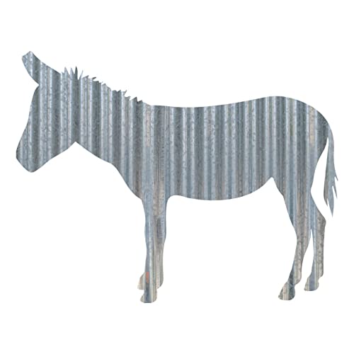 Rustic 3D Corrugated Metal Animal Signs (Donkey, 12 Inch)