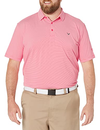 Callaway Men's Pro Spin Fine Line Short Sleeve Golf Shirt (Size X-Small-4X Big & Tall), Teaberry, XX Large