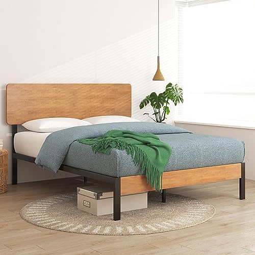 ZINUS Olivia Metal and Bamboo Platform Bed Frame, No Box Spring Needed, Wood Slat Support, Easy Assembly, Twin