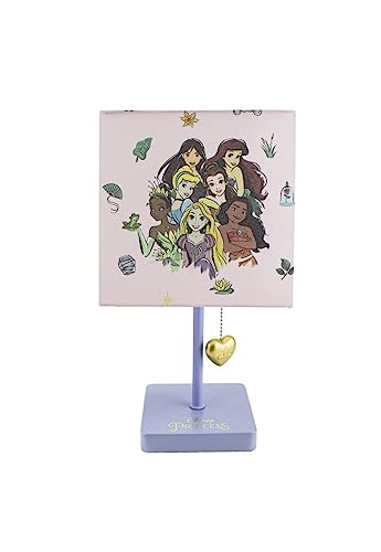 JJTC: Girls Princess Table lamp with 3D Heart Shaped Pull Chain, Bedroom Decor Night lamp, Great for Nursery and Big Girls. 