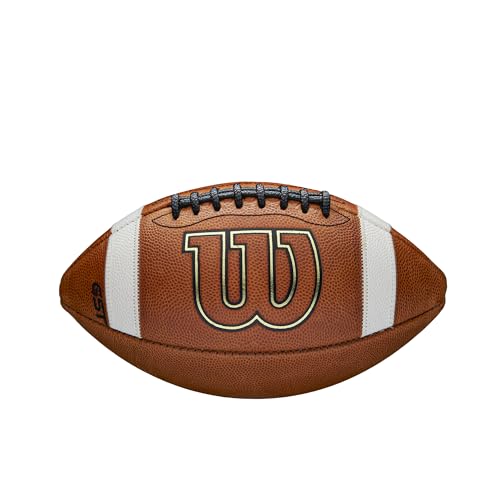 Wilson GST Leather Game Football - Brown, Youth Size