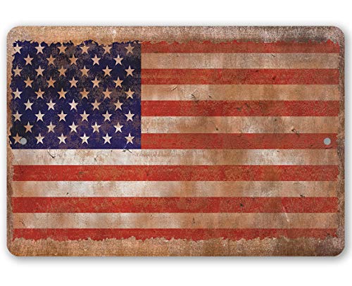 American Flag Metal Sign - Patriotic Home Decor, Pledge of Allegiance Display, Home and Office Decoration, 4th of July Display Gift, USA American Flag Wall Print, Indoor or Outdoor Metal Sign 12x18