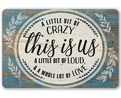 This is Us Metal Sign - Great Family Farmhouse Decor, Living Room Decoration, Family Wall Home Decor, Cool Housewarming Gift, 12x18 Use Indoors or Outdoors Durable Wood Style Look Metal Sign