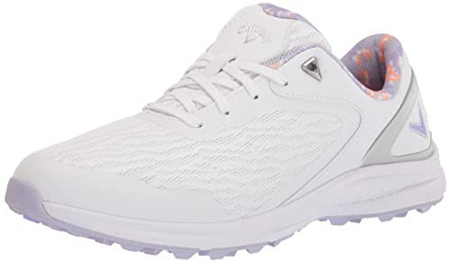 Callaway Women's Coronado v2 SL Golf Shoe, White/Pink, 7